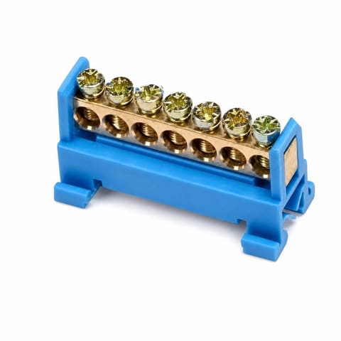 JHS01-0609 6×9мм 7 отверстий 100A Шина нулевая N на DIN-рейку