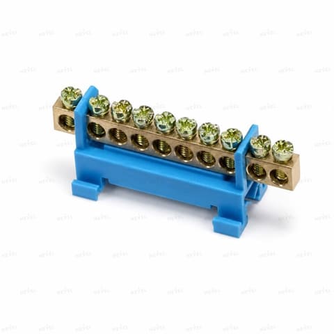 JHS01-0609 6×9мм 10 отверстий 100A Шина нулевая N на DIN-рейку — 1