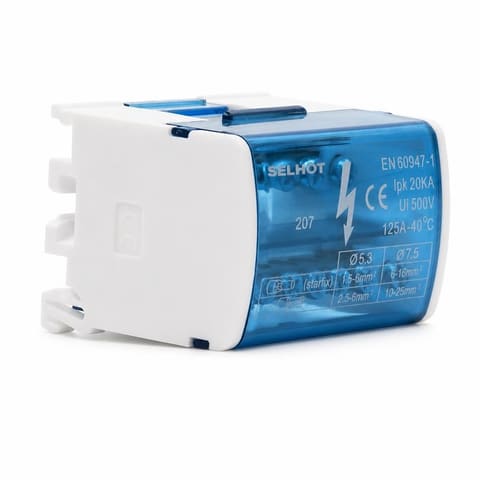 HC-016/207 2×7 125A Кросс-модуль (шина в корпусе) на DIN-рейку L+PEN