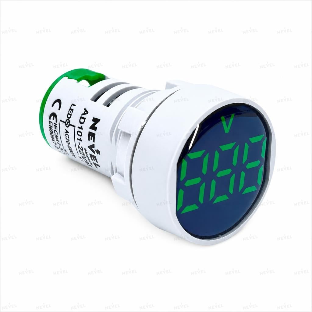 AD101-22VM yashil raqamli voltmetr Ø22 20-500VAC LED