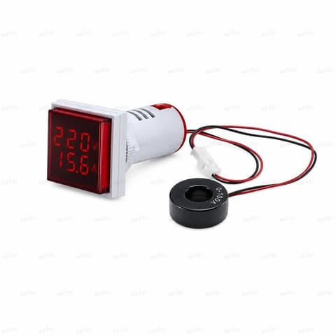 AD101-22VAMS красный Вольтметр-амперметр Ø22 0-100A LED — 1