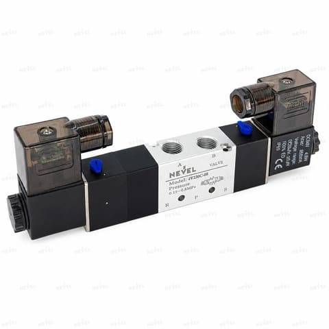 4V230C-08 24VDC Пневмораспределитель электромагнитный 5/3 центр закрыт G1/4" — 1