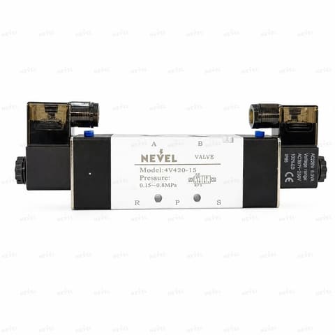 4V420-15 220VAC Пневмораспределитель электромагнитный 5/2 G1/2" — 3
