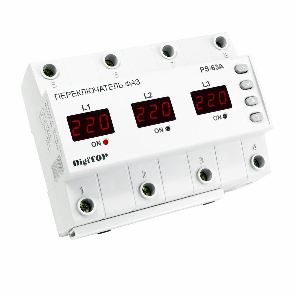 PS-63A 63A Автоматический переключатель фаз DigiTOP