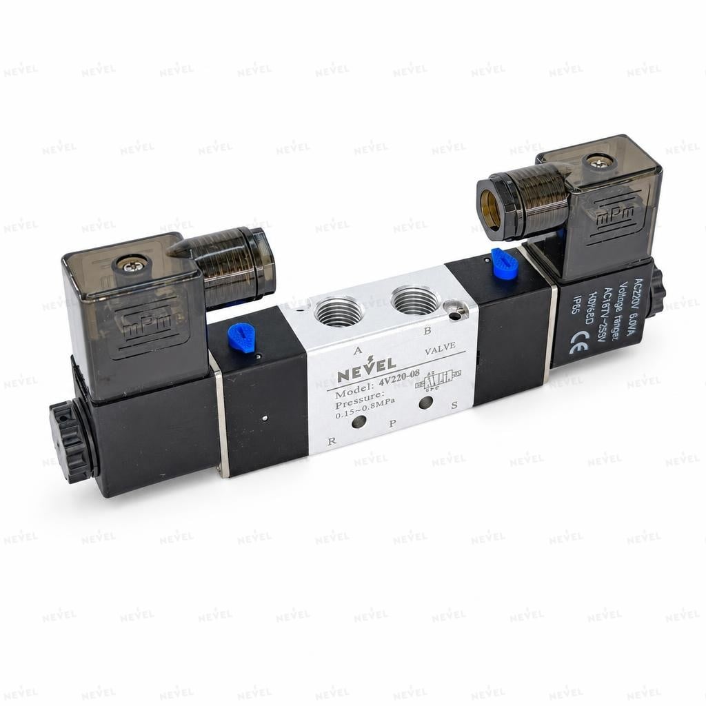 4V220-08 220VAC Пневмораспределитель электромагнитный 5/2 G1/4"