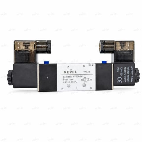 4V220-08 220VAC Пневмораспределитель электромагнитный 5/2 G1/4" — 3
