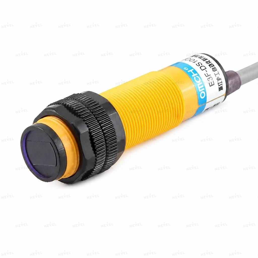 E3F-DS10Y1 NO 90-250VAC diffuzion fotoelektrik datchik M18 masofa 100mm ikki simli