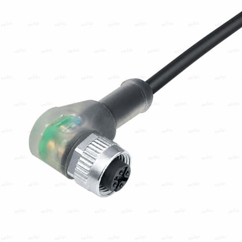 M12 4-pin мама с LED (PNP) Кабельный разъём угловой, кабель 2 м — 1