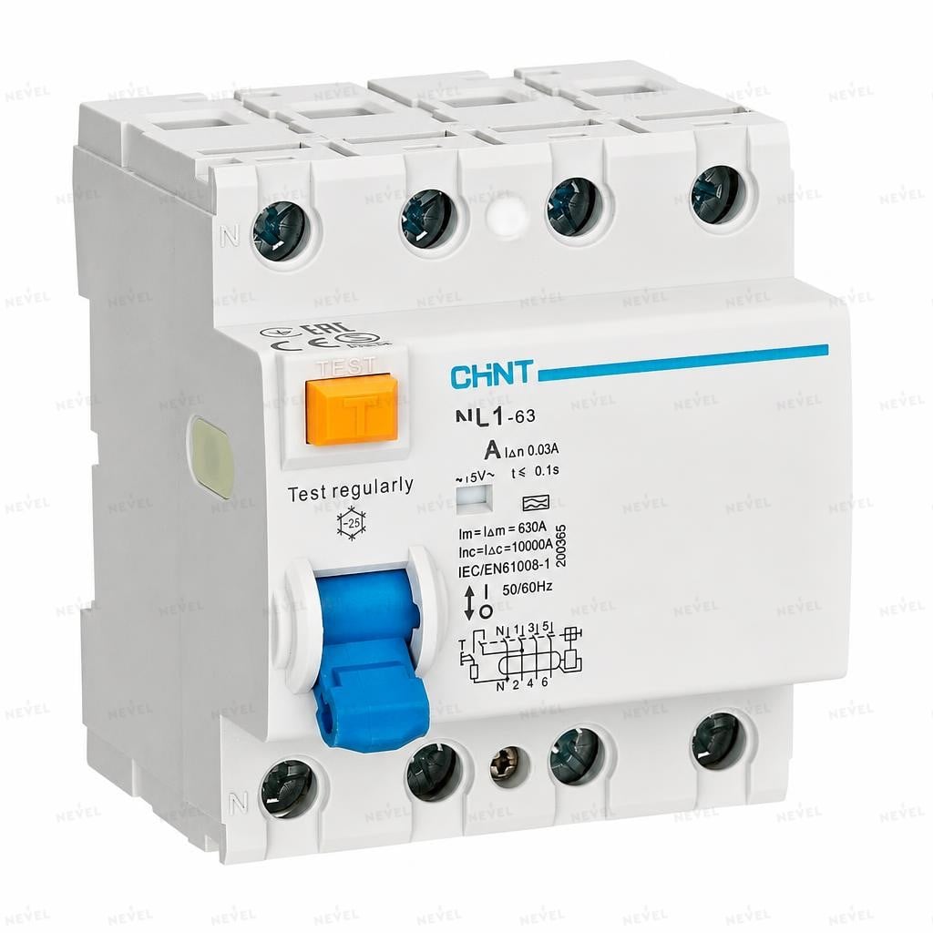 NL1-63 4P 63A УЗО 30mA тип AC CHINT