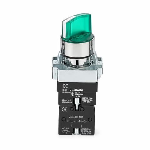 XB2-BK3365 220VAC 3 положения Переключатель поворотный с подсветкой зелёный
