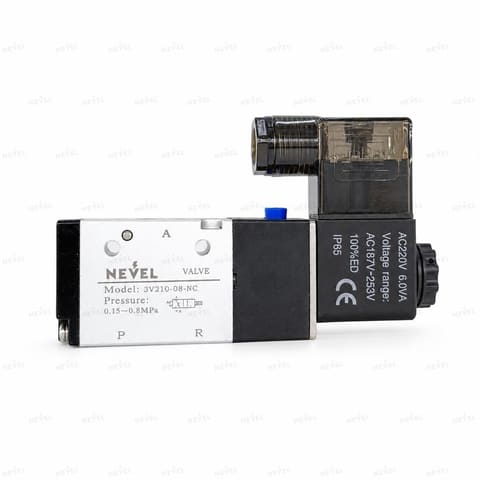 3V210-08 220VAC Пневмораспределитель электромагнитный 3/2 G1/4" — 3