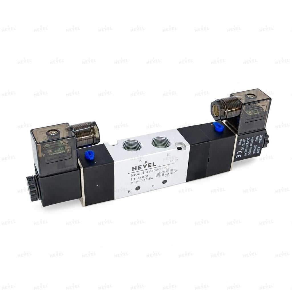 4V330C-10 24VDC Пневмораспределитель электромагнитный 5/3 центр закрыт G3/8"