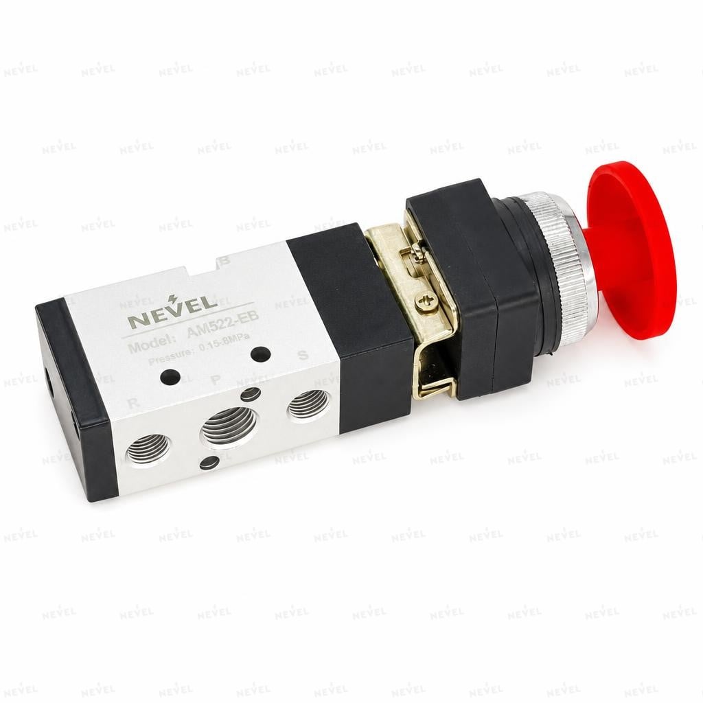 MV-10A (AM522-EB) Пневмораспределитель кнопочный грибок 5/2 G1/4" с фиксацией