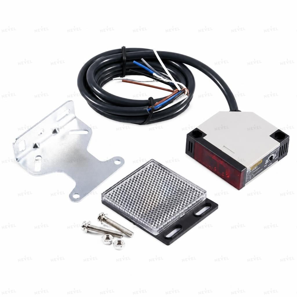 E3JK-R4M1 NO+NC реле SPDT 12-240VAC/DC Релейный ретро-рефлекторный фотоэлектрический датчик дальность 4м пятипроводной
