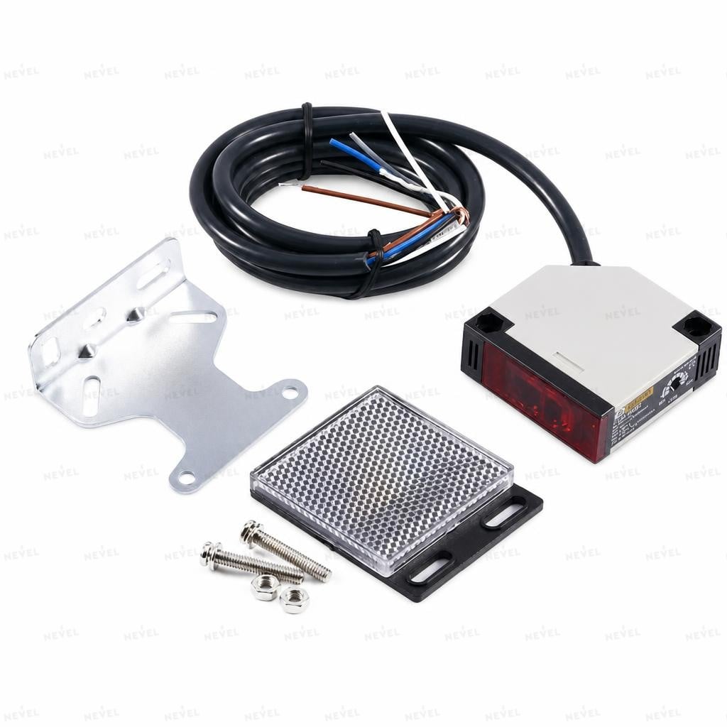 E3JK-R4M1 NO+NC реле SPDT 6-36VDC Релейный ретро-рефлекторный фотоэлектрический датчик дальность 4м пятипроводной