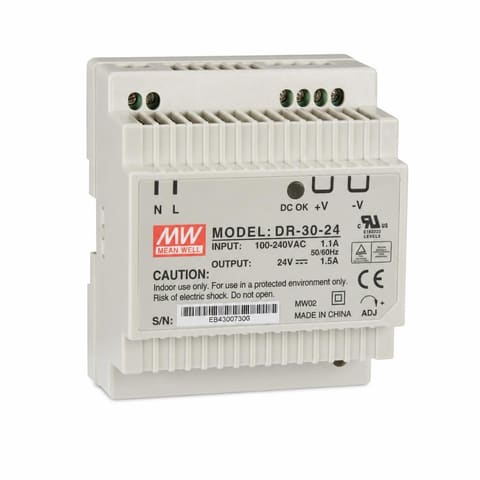 DR-30-24 24В 1.5A Блок питания на DIN-рейку MEAN WELL