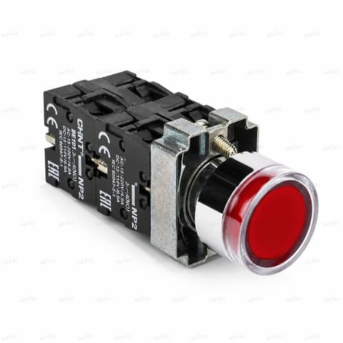 XB2-BW3462 NC 24VDC Кнопка металлическая с подсветкой красный — 1
