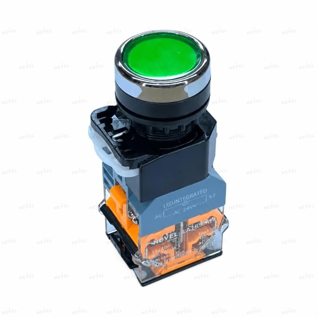 LA38-11D NO+NC 24VDC Кнопка с подсветкой зелёный