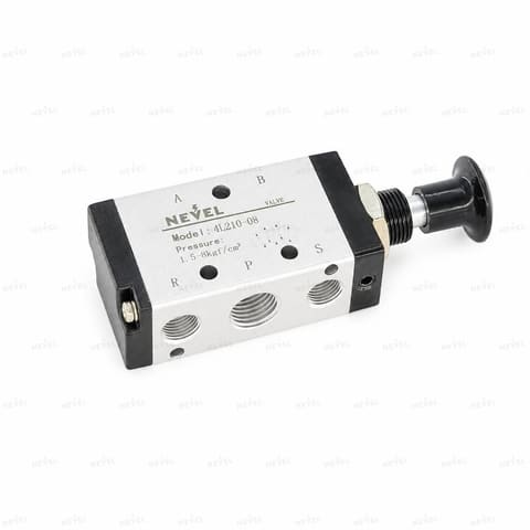 4L210-08 Пневмораспределитель ручной кнопочный 5/2 G1/4" — 2