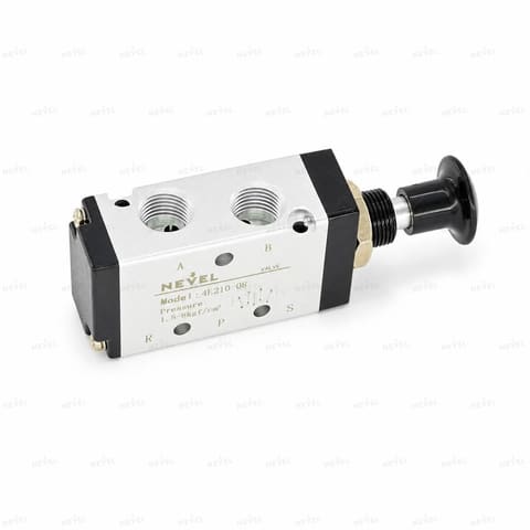 4L210-08 Пневмораспределитель ручной кнопочный 5/2 G1/4" — 1
