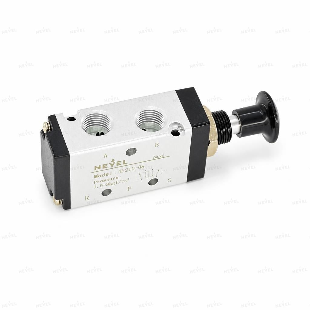 4L210-08 Пневмораспределитель ручной кнопочный 5/2 G1/4"