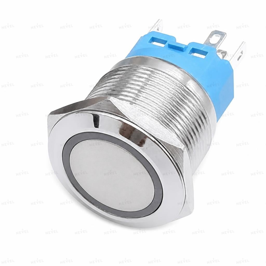YHJ19-262 NO+NC 220V 19мм Кнопка металлическая без фиксации зелёный
