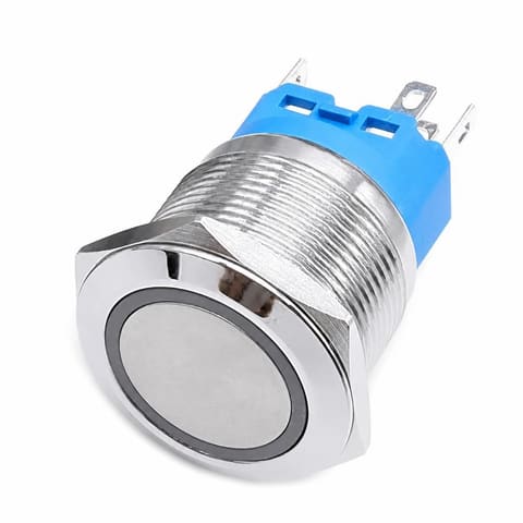 YHJ22-262 NO+NC 220V 22мм Кнопка металлическая без фиксации зелёный