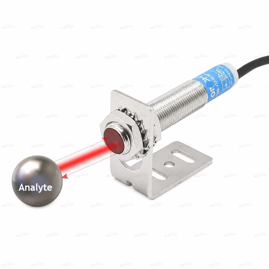 HG-J12-D15N1 NO NPN 10-30VDC Лазерный датчик диффузный M12 дальность 20-300мм