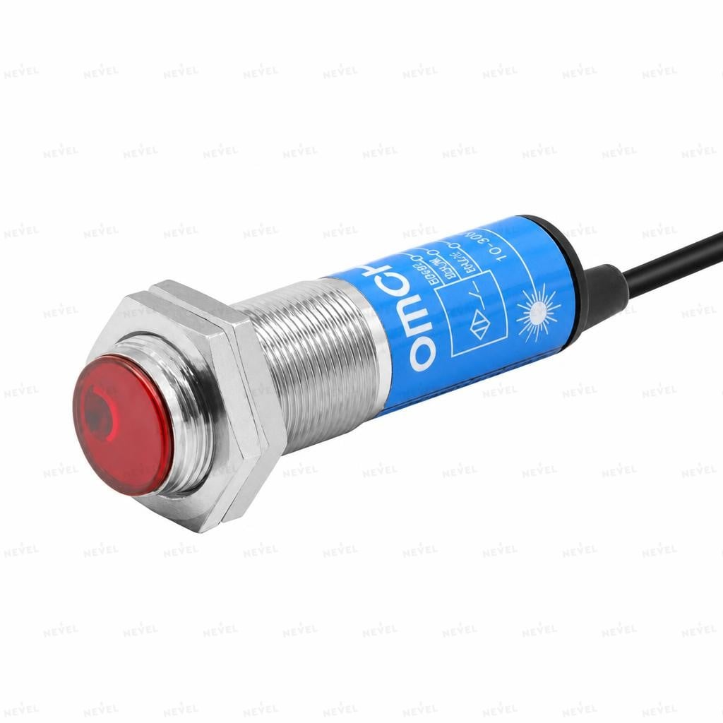 HG-J18-D50P1 NO PNP 10-30VDC Лазерный датчик диффузный M18 дальность 50-500мм