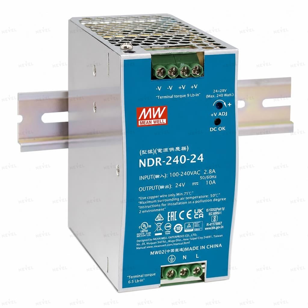 NDR-240-24 24В 10A Блок питания на DIN-рейку MEAN WELL