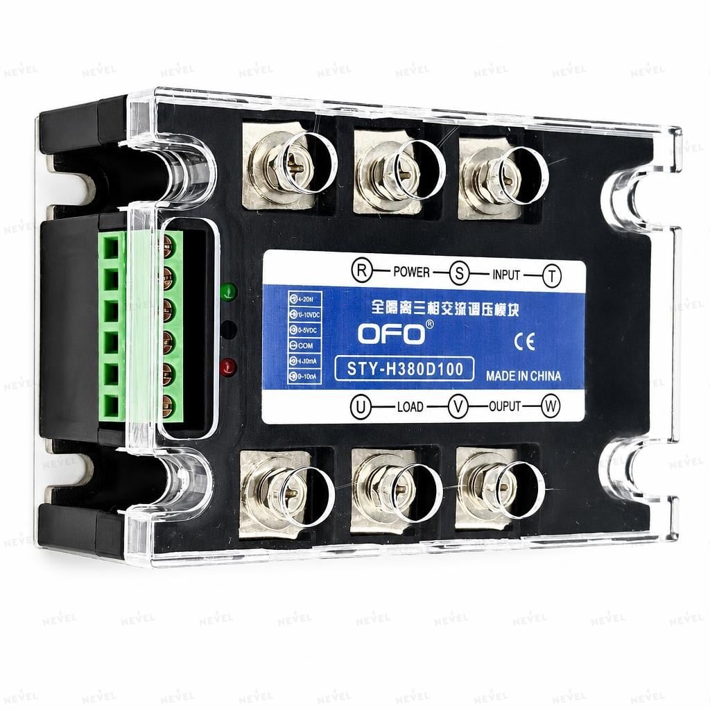 STY-H380D100 100А 0-10VDC/0-5VDC/4-20mA / 380VAC Трёхфазное твердотельное реле SSR OFO