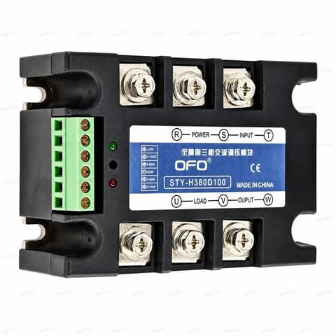 STY-H380D100 100A 0-10VDC/0-5VDC/4-20mA / 380VAC uch fazali qattiq jismli rele SSR OFO — 2