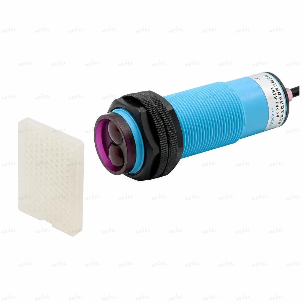 AE3F3-R4N3 NO+NC NPN 6-36VDC Ретро-рефлекторный фотоэлектрический датчик M30 дальность 4м четырёхпроводной