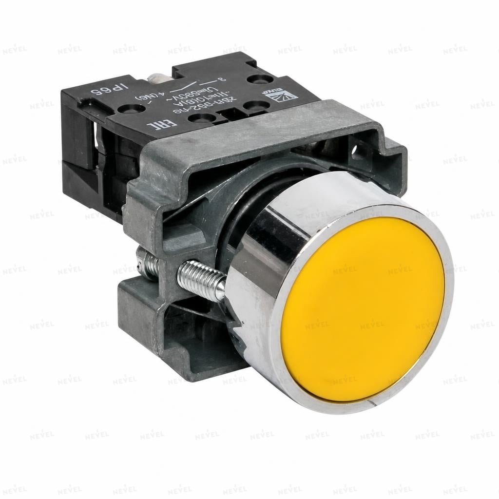 XB2-BA51 NO metall tugma, sariq
