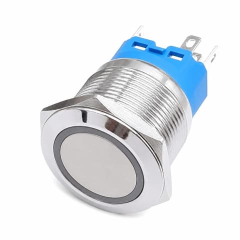 YHJ22-262 NO+NC 12-36V 22мм Кнопка металлическая без фиксации белый