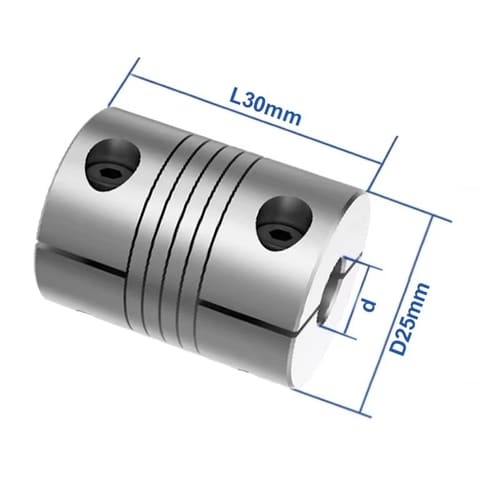 LR-B-D25L30 Ø10/10мм Муфта спиральная для энкодера алюминиевая — 2