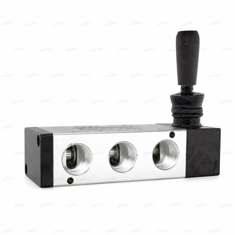 4H410-15 Пневмораспределитель ручной рычажный 5/2 G1/2" — 3