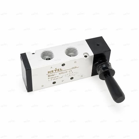 4H410-15 Пневмораспределитель ручной рычажный 5/2 G1/2" — 2