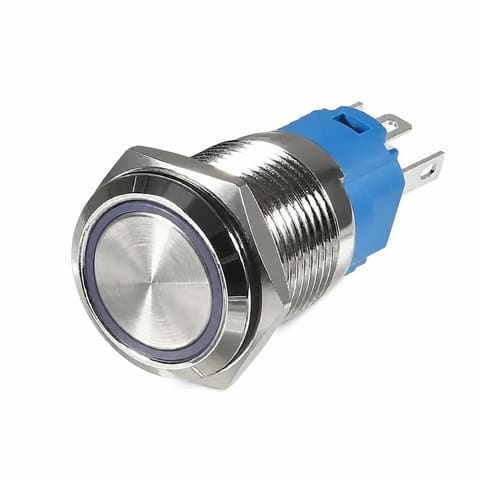 YHJ19-262 NO+NC 12-36V 19мм Кнопка металлическая без фиксации красный