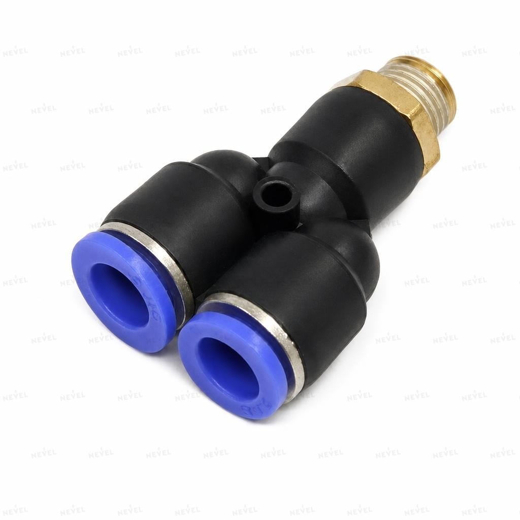 PX-8-02 Ø8мм G1/4" Фитинг цанговый переходник тройник