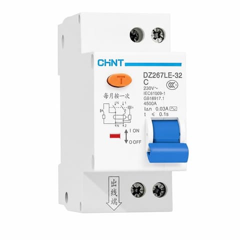 DZ267LE-32 1P+N 10A Дифференциальный автомат 30mA Характеристика C CHINT