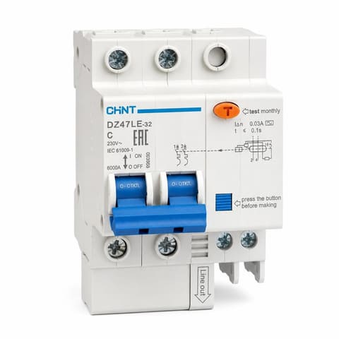 DZ47LE-32 2P 16A Дифференциальный автомат 30mA Характеристика C CHINT — 1