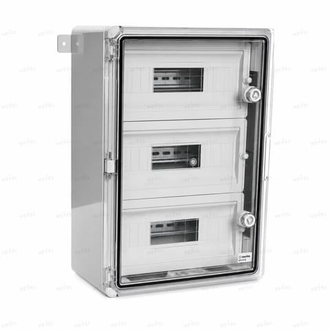 Щит пластиковый 350×500×190 мм IP65 с DIN-рейкой на 45 модулей и прозрачной дверью ABS — 1