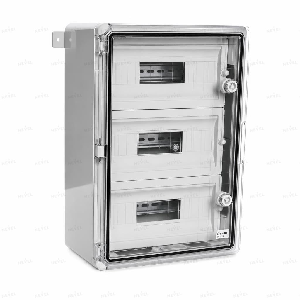 Щит пластиковый 350×500×190 мм IP65 с DIN-рейкой на 45 модулей и прозрачной дверью ABS