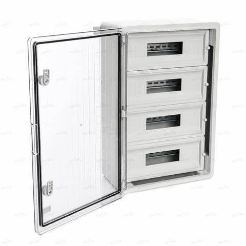Щит пластиковый 400×600×200 мм IP65 с DIN-рейкой на 60 модулей и прозрачной дверью ABS — 2