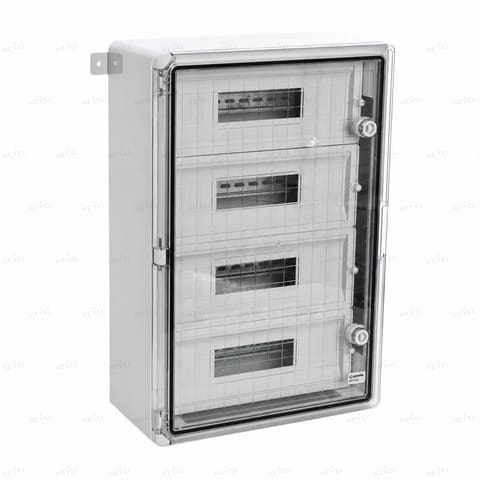 Щит пластиковый 400×600×200 мм IP65 с DIN-рейкой на 60 модулей и прозрачной дверью ABS — 1