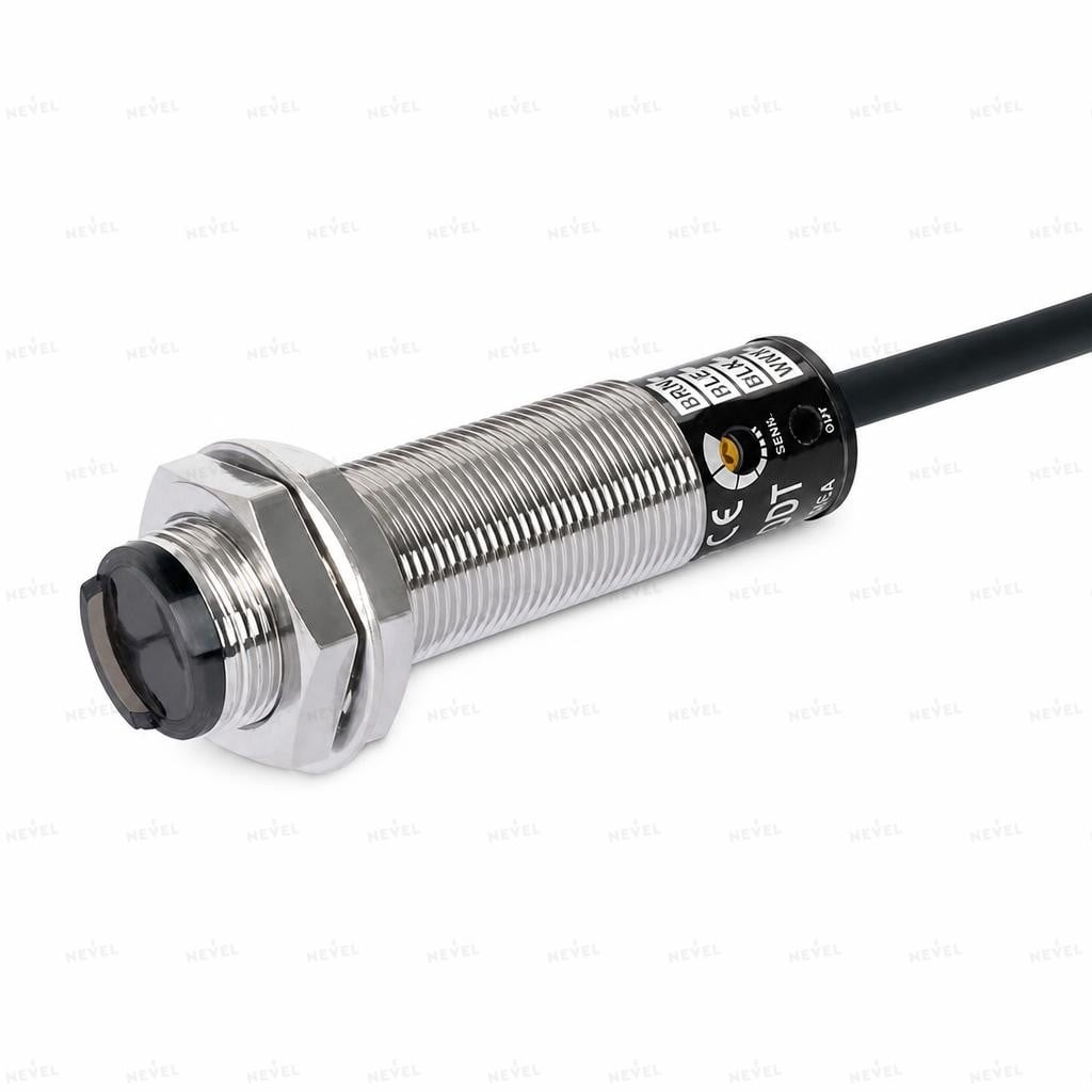 BR400-DDT-P NO PNP 12-24VDC diffuzion fotoelektrik datchik M18 masofa 400mm uch simli