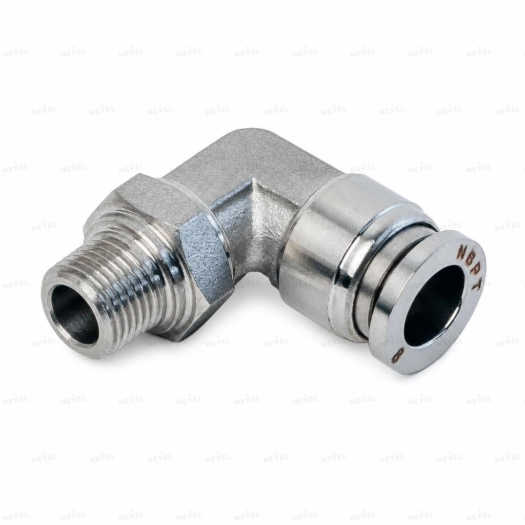 MPL 10-01 Ø10мм G1/8 Фитинг цанговый угловой металлический"