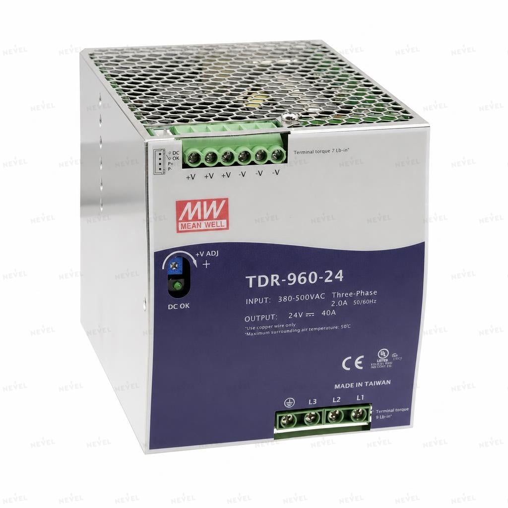 TDR-960-24 24В 40A Блок питания на DIN-рейку трёхфазный MEAN WELL