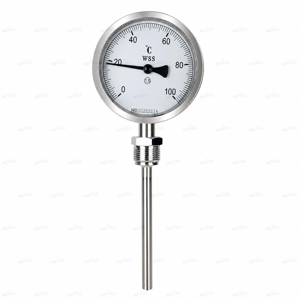 WSS311 0-100°C шток 5см Биметаллический термометр, радиальное подключение